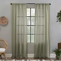 Clean Window Solid Anti-Dust Rod Pocket Sheer Single Curtain Panel