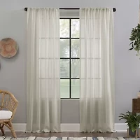 Clean Window Solid Anti-Dust Rod Pocket Sheer Single Curtain Panel