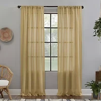 Clean Window Solid Anti-Dust Rod Pocket Sheer Single Curtain Panel