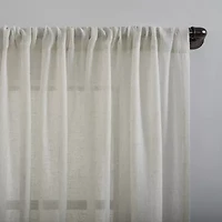Clean Window Solid Anti-Dust Rod Pocket Sheer Single Curtain Panel