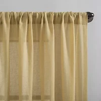 Clean Window Solid Anti-Dust Rod Pocket Sheer Single Curtain Panel