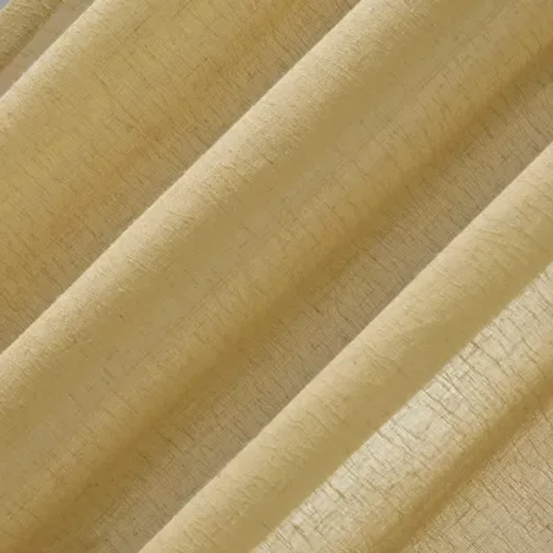 Clean Window Solid Anti-Dust Rod Pocket Sheer Single Curtain Panel