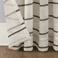 Clean Window Twill Stripe Anti-Dust Rod Pocket Sheer Single Curtain Panel