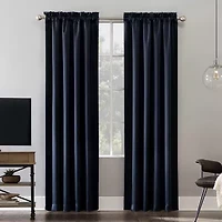 Sun Zero Oslo Rod Pocket Energy Saving 100% Blackout Single Curtain Panel