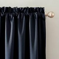 Sun Zero Oslo Rod Pocket Energy Saving 100% Blackout Single Curtain Panel