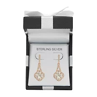 Deal Zone Womens 3 1/2 CT. Genuine White Crystal Sterling Silver Drop Earrings