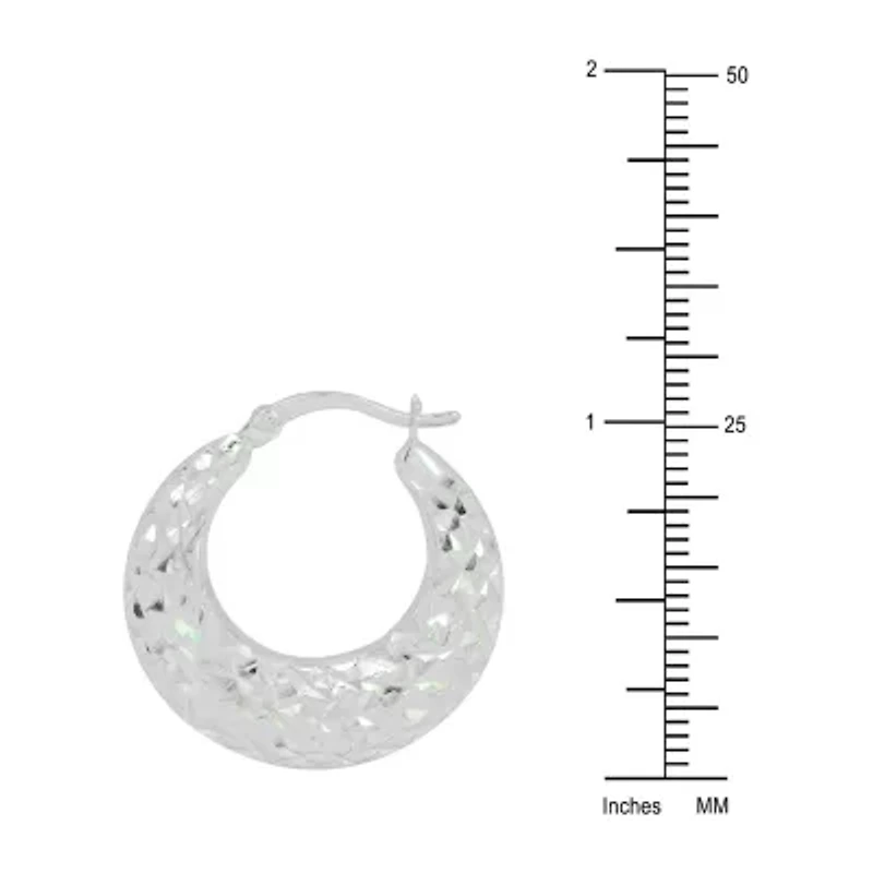 Deal Zone Womens Sterling Silver 27.6mm Hoop Earrings