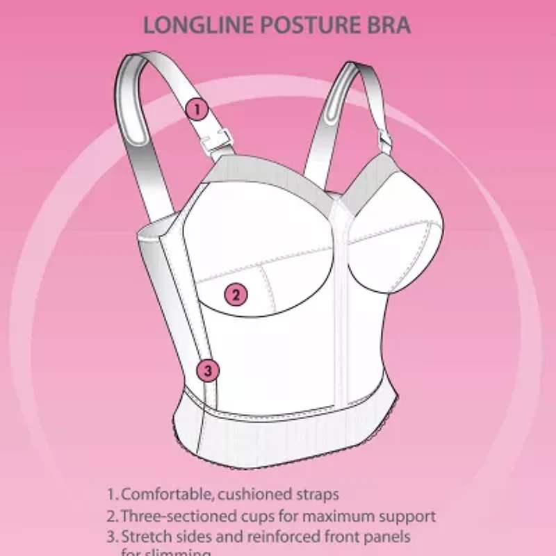 Exquisite Form® Fully Back Close Longline Bra -5107532