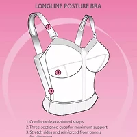 Exquisite Form® Fully Back Close Longline Bra -5107532