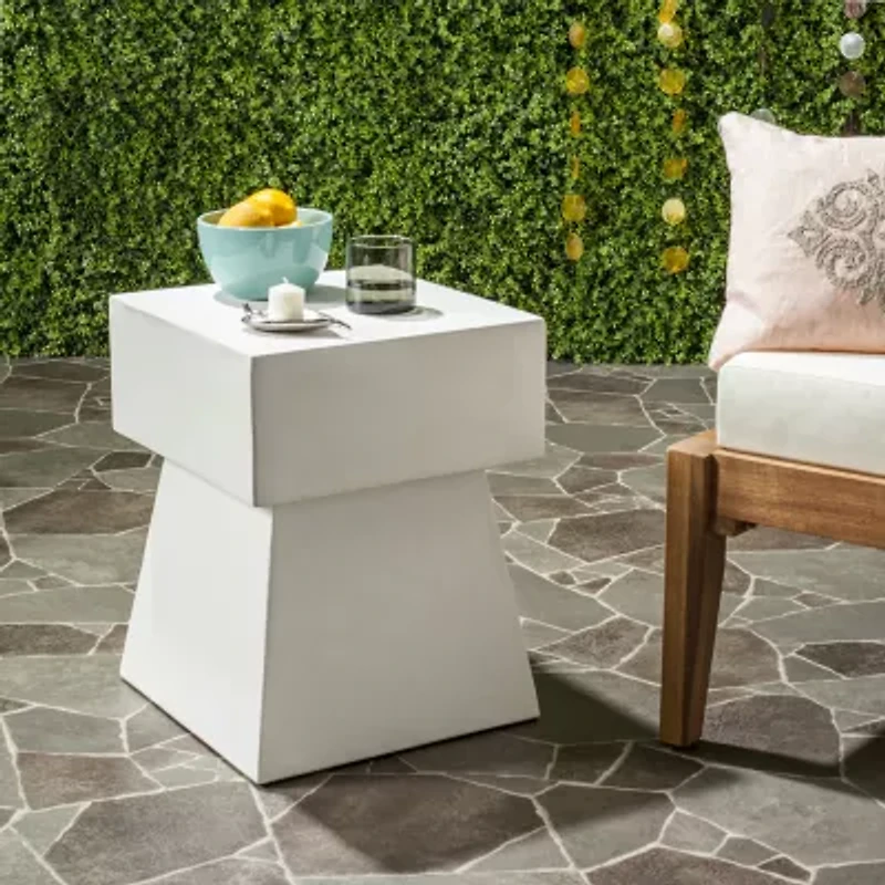 Safavieh Zen Patio Collection Concrete Side Table