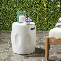 Zuri Patio Collection Weather Resistant Concrete Side Table