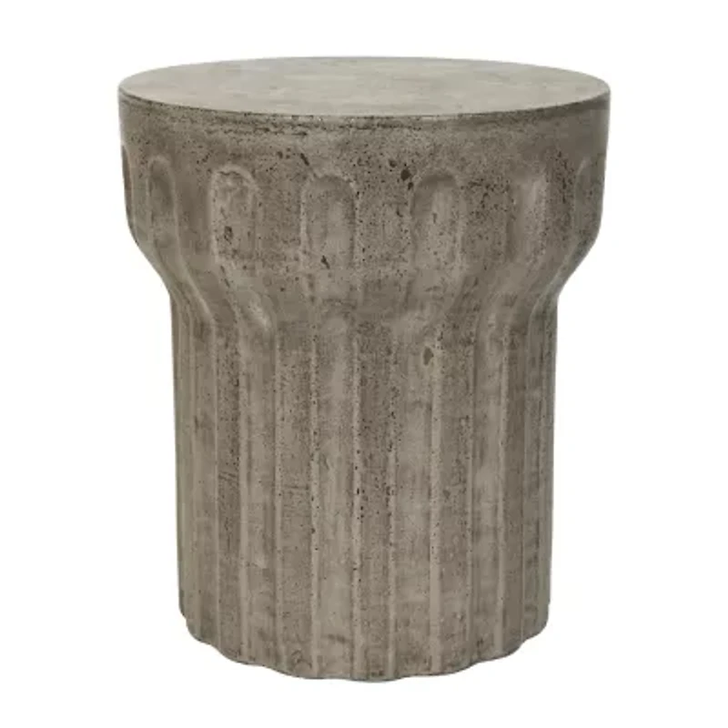 Vesta Patio Collection Weather Resistant Concrete Side Table