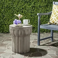 Vesta Patio Collection Weather Resistant Concrete Side Table