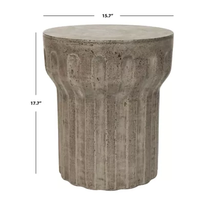 Vesta Patio Collection Weather Resistant Concrete Side Table