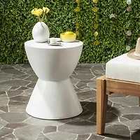 Safavieh Athena Patio Collection Weather Resistant Concrete Side Table