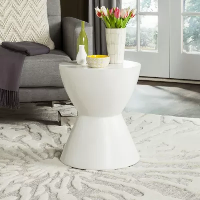 Safavieh Athena Patio Collection Weather Resistant Concrete Side Table