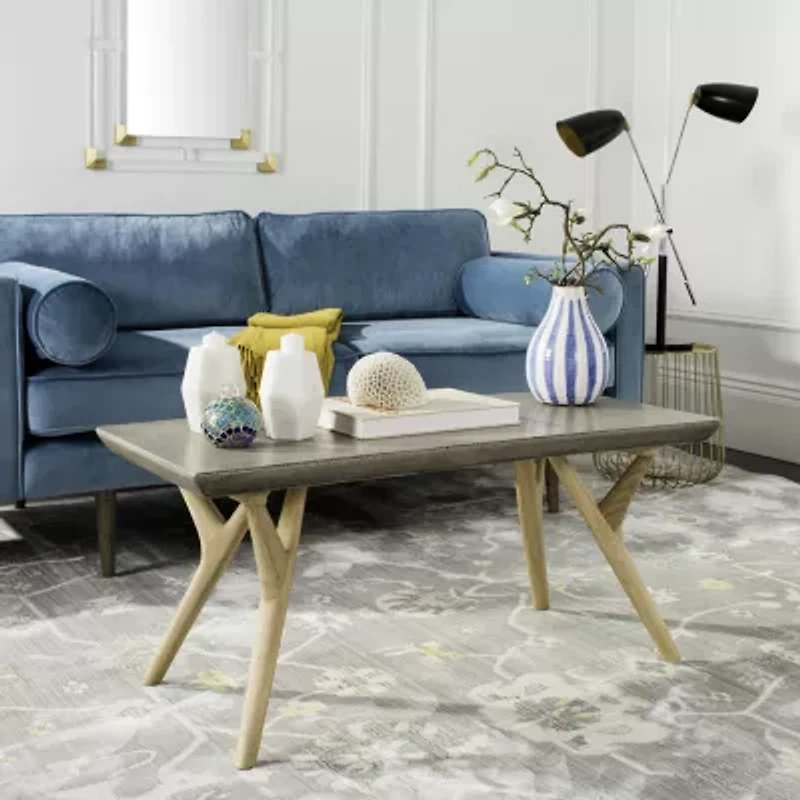 Pacey Patio Collection Weather Resistant Concrete Coffee Table