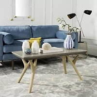 Pacey Patio Collection Weather Resistant Concrete Coffee Table