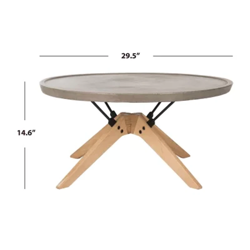 Bryson Patio Collection Weather Resistant Concrete Coffee Table