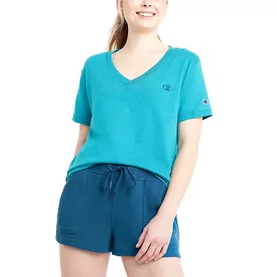 Champion Womens V Neck Short Sleeve Active T-Shirt