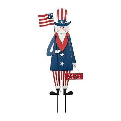 Glitzhome 36" Patriotic Uncle Sam 4th of July Yard Art