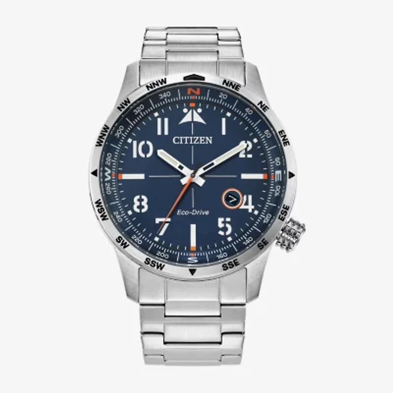 Citizen Weekender Mens Silver Tone Stainless Steel Bracelet Watch Bm7550-52l
