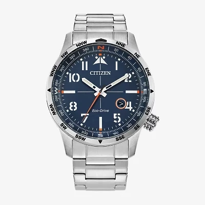 Citizen Weekender Mens Silver Tone Stainless Steel Bracelet Watch Bm7550-52l