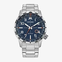 Citizen Weekender Mens Silver Tone Stainless Steel Bracelet Watch Bm7550-52l