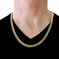 Mens 14K Gold 24 Inch Curb Chain Necklace