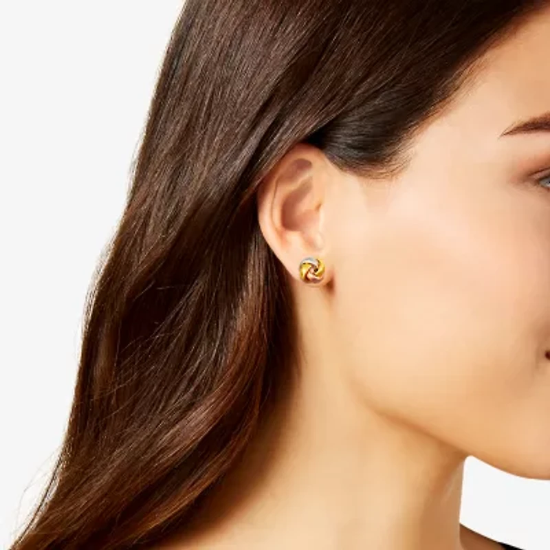 Made in Italy 14K Tri-Color Gold 10.5mm Knot Stud Earrings
