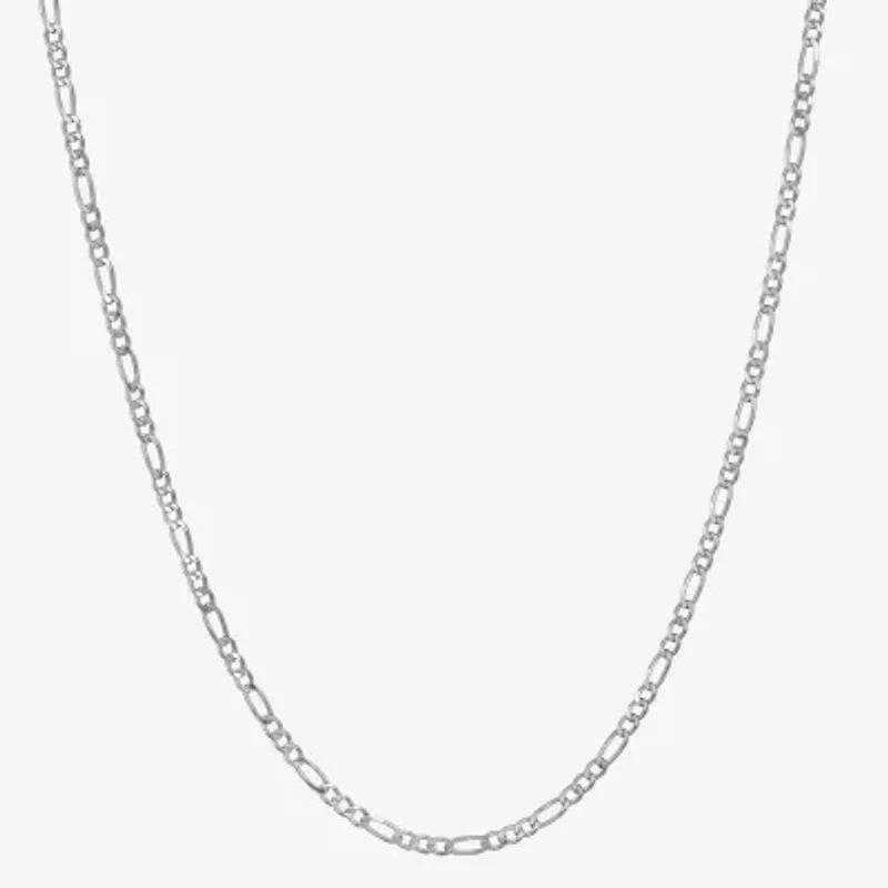 Made in Italy Womens Sterling Silver 20 Inch Figaro Chain Necklace