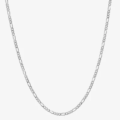 Made in Italy Womens Sterling Silver 20 Inch Figaro Chain Necklace