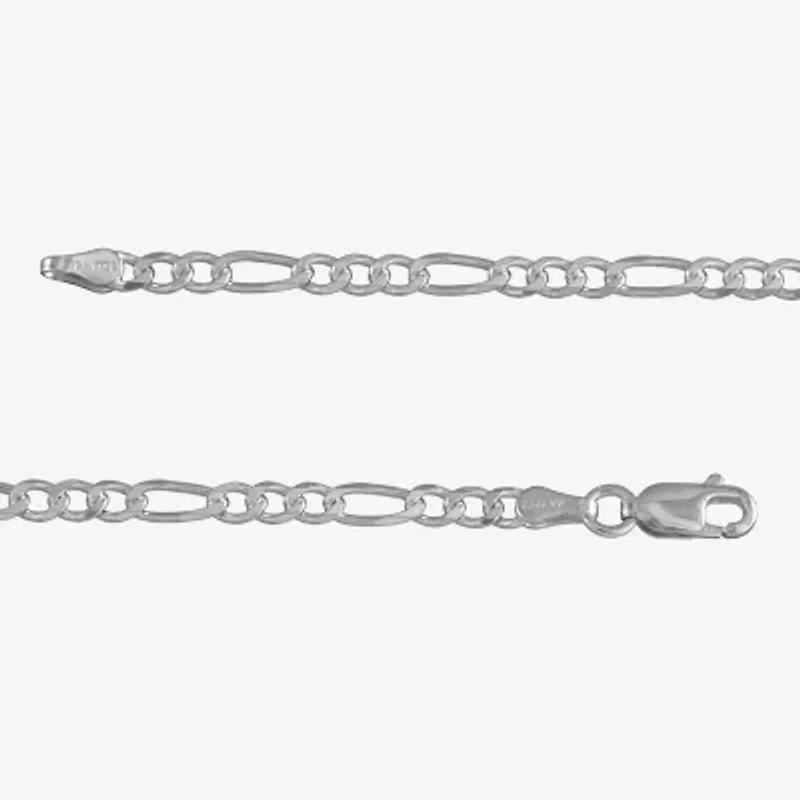Made in Italy Womens Sterling Silver 20 Inch Figaro Chain Necklace