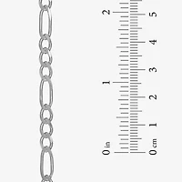 Made Italy Mens Sterling Silver 20 Inch Figaro Chain Necklace