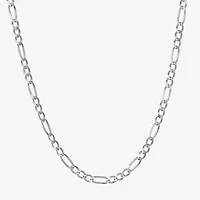 Made Italy Mens Sterling Silver 20 Inch Figaro Chain Necklace
