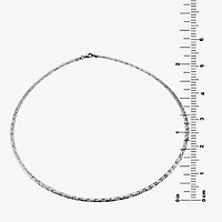 Sterling Silver Diamond-Cut Omega Necklace