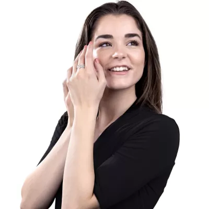 Diamonart Womens Cubic Zirconia Sterling Silver Cocktail Ring