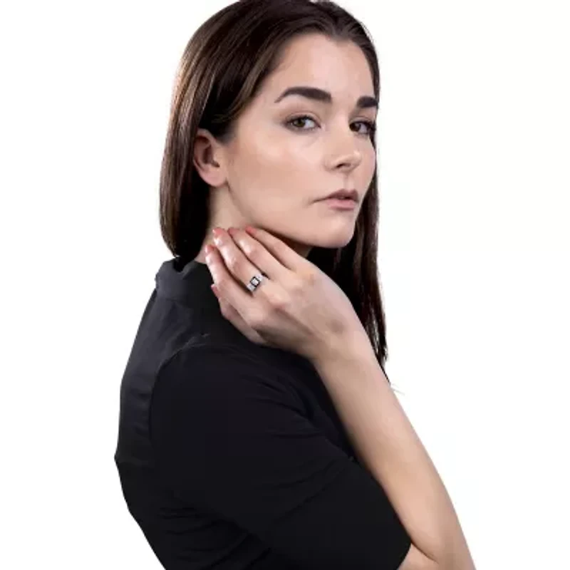 Diamonart Womens Cubic Zirconia Sterling Silver Cocktail Ring