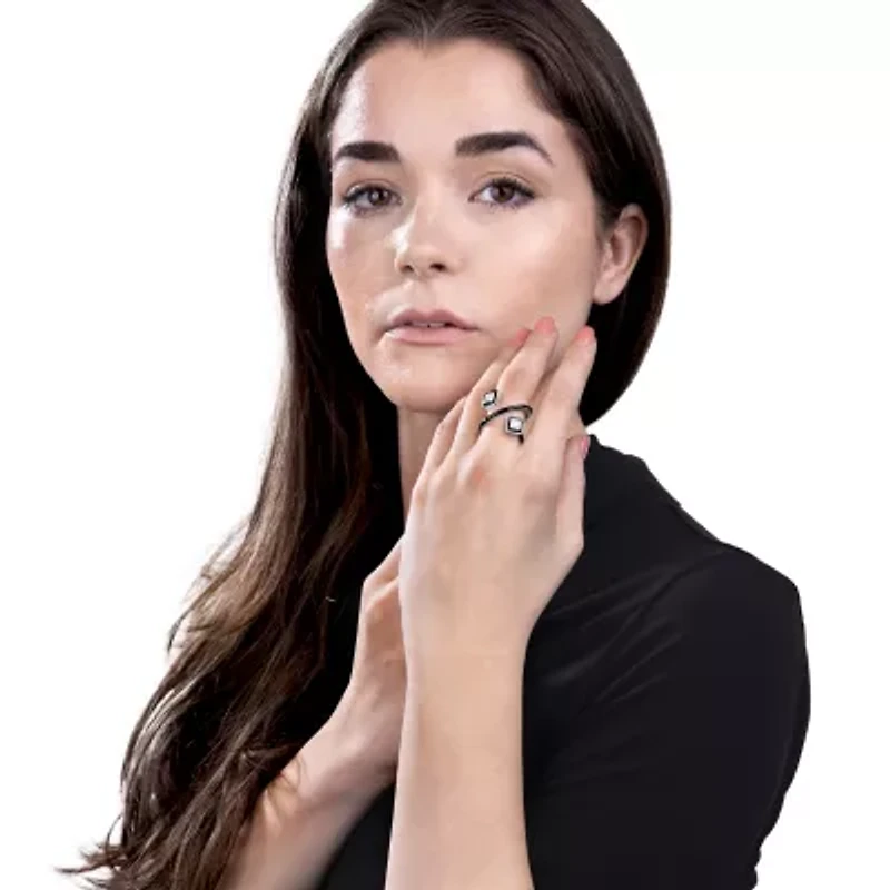 Diamonart Womens Cubic Zirconia Sterling Silver Cocktail Ring