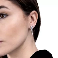 Diamonart Womens Cubic Zirconia Sterling Silver Drop Earrings