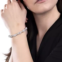Diamonart Womens 2 1/3 CT. T.W. Cubic Zirconia Sterling Silver Rectangular Bangle Bracelet