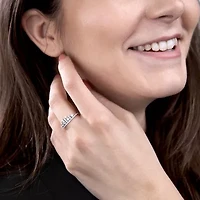 Womens 1/2 CT. T.W. Cubic Zirconia Sterling Silver Crown Cocktail Ring