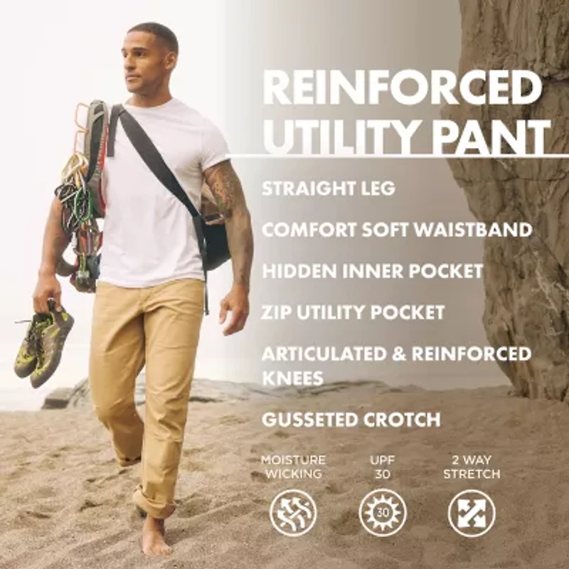 Wrangler All Terrain Gear Reinforced Utility Mens Comfort Waistband Regular Fit Flat Front Pant