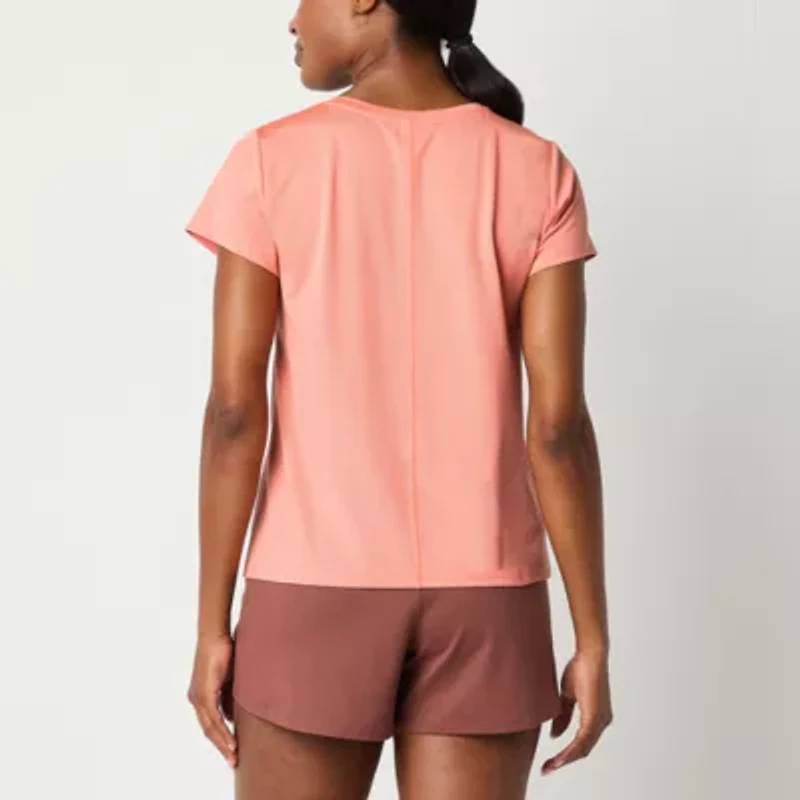 Xersion Womens Mesh Crew Neck Short Sleeve T-Shirt Tall