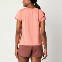 Xersion Womens Mesh Crew Neck Short Sleeve T-Shirt Tall