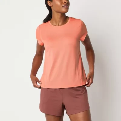Xersion Womens Mesh Crew Neck Short Sleeve T-Shirt Tall