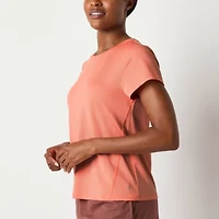 Xersion Womens Mesh Crew Neck Short Sleeve T-Shirt Tall