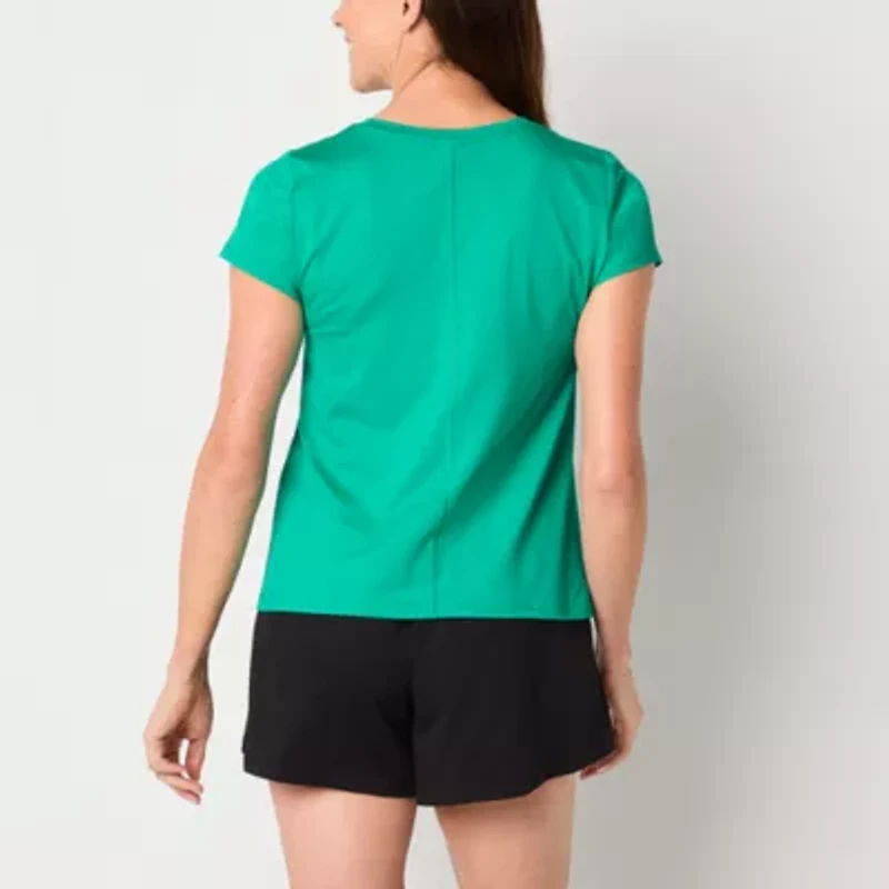 Xersion Womens Mesh Crew Neck Short Sleeve T-Shirt