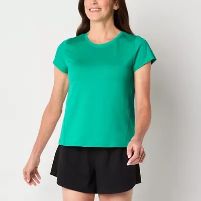 Xersion Womens Mesh Crew Neck Short Sleeve T-Shirt
