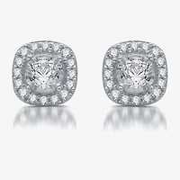 5/8 CT. T.W. Natural White Diamond 10K White Gold 8.2mm Cushion Stud Earrings